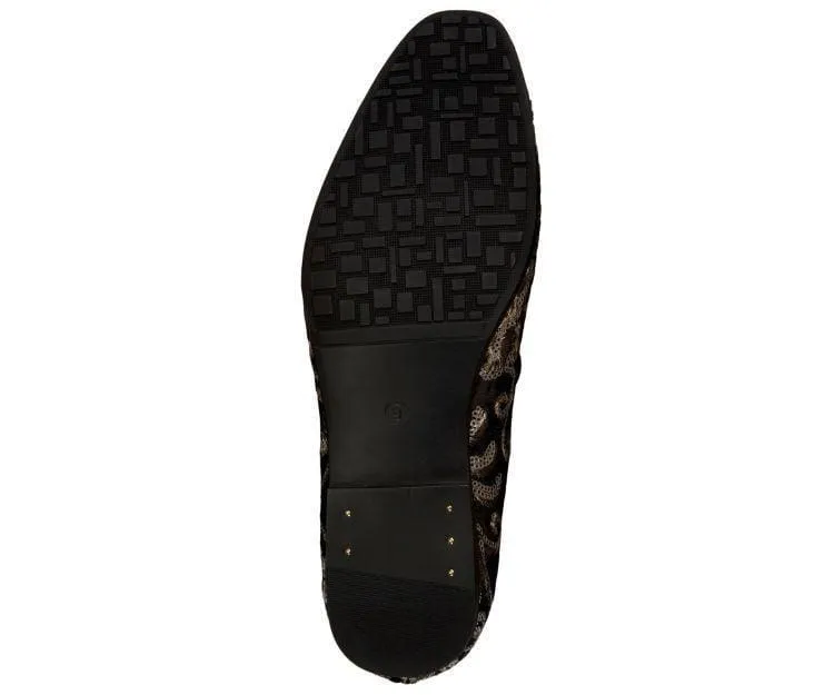 Amali Fabian Navy Men's Slip On Loafers With Sequins