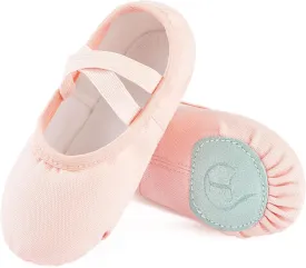 Ballet Shoes for Girls, Canvas Dance Practice Slippers No-Tie Sole Yoga Gymnastics Shoes(Toddler/Little Kid/Big Kid)