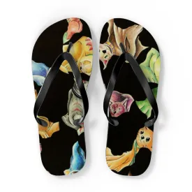 Cat Pattern Flip Flops