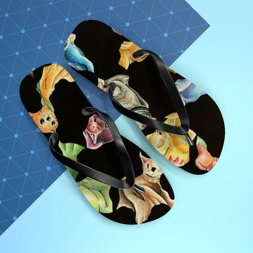 Cat Pattern Flip Flops