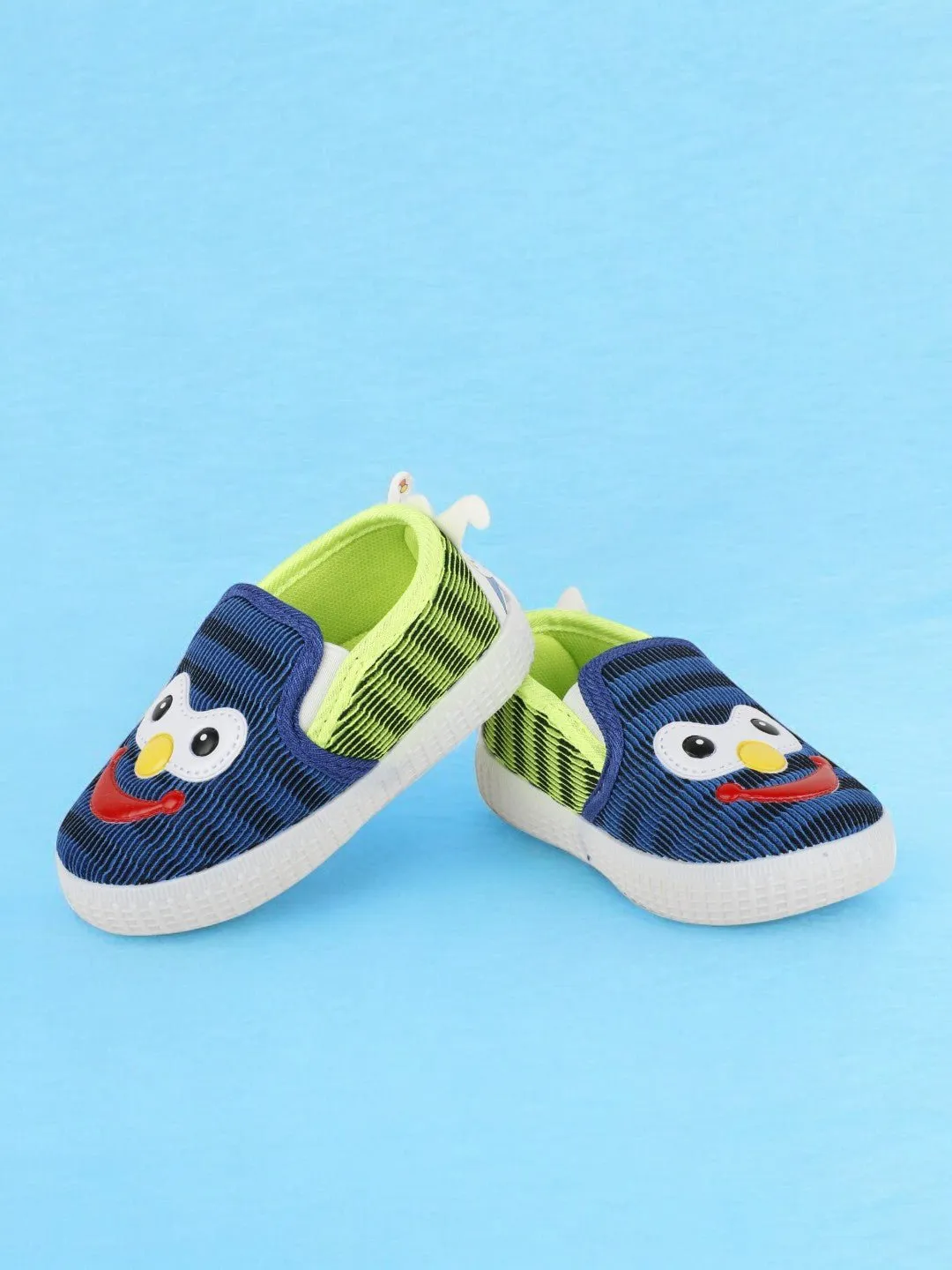 Cheerful Smiley Blue and Green Shoes For Boys