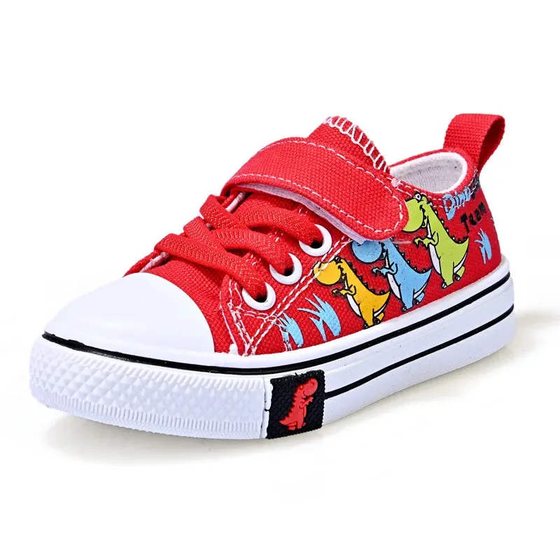 Children Cartoon Canvas Shoes for Boys Girls Casual Low-top Shoes Spring Breathable Non-slip Board Shoes Fashion Kids Sneakers