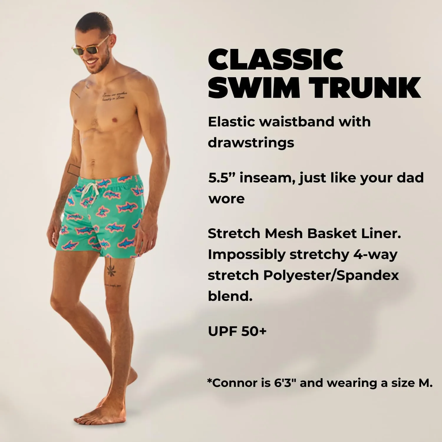 Chubbies Mens Swim Trunks ?C Mens Swim Shorts with 4-Way Stretch, 5.5?? Beach Shorts with Elastic Waist, Drawstring,Mesh Lining