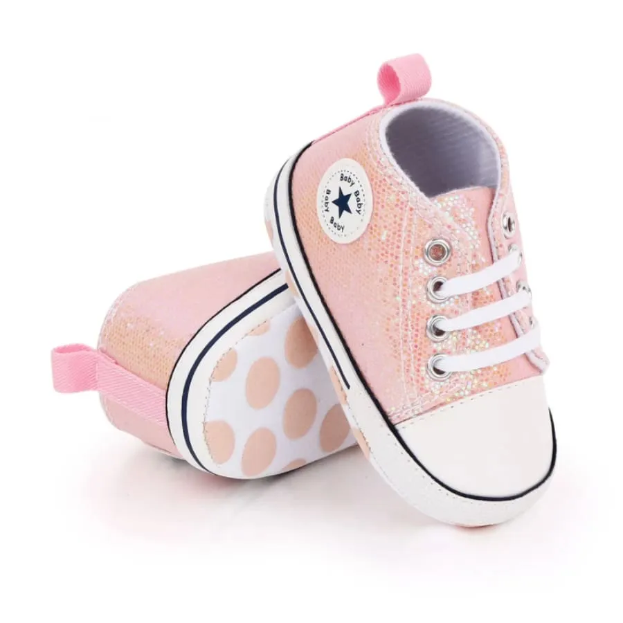 CLEARANCE Goo's Glitter Sneaker - Black 0-6 MONTHS ONLY