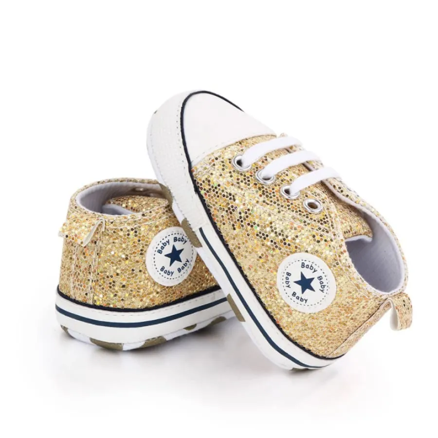 CLEARANCE Goo's Glitter Sneaker - Black 0-6 MONTHS ONLY