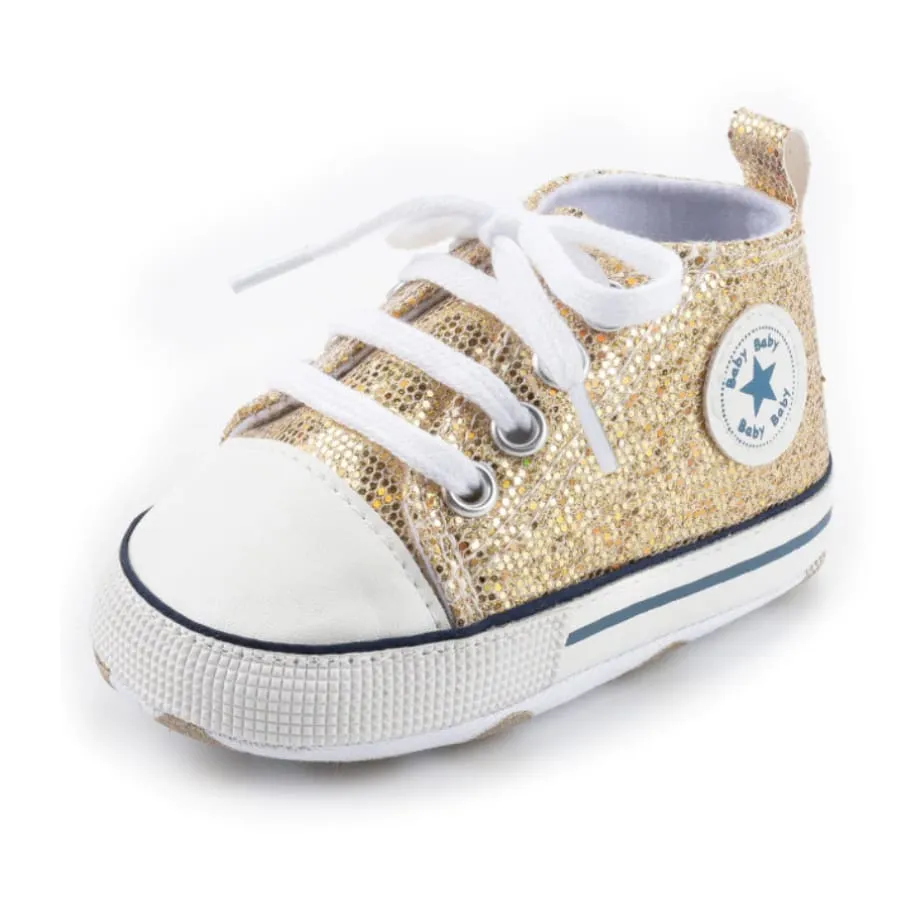 CLEARANCE Goo's Glitter Sneaker - Black 0-6 MONTHS ONLY
