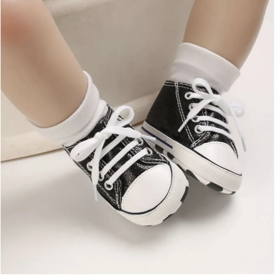 CLEARANCE Goo's Glitter Sneaker - Black 0-6 MONTHS ONLY