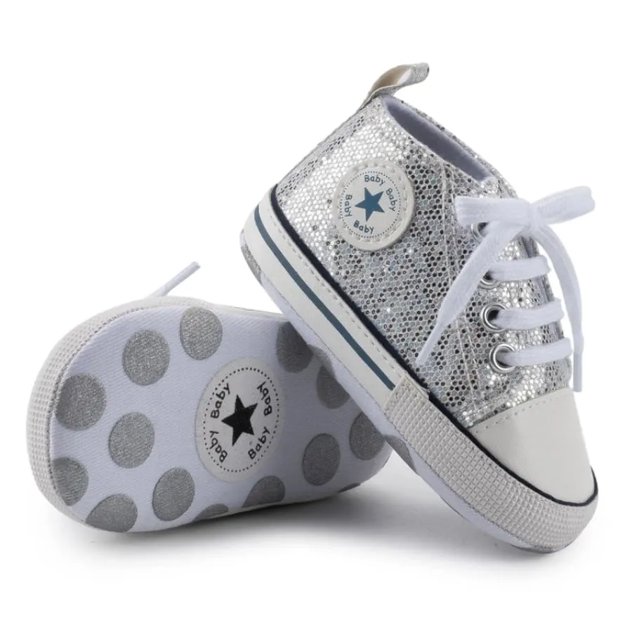 CLEARANCE Goo's Glitter Sneaker - Black 0-6 MONTHS ONLY