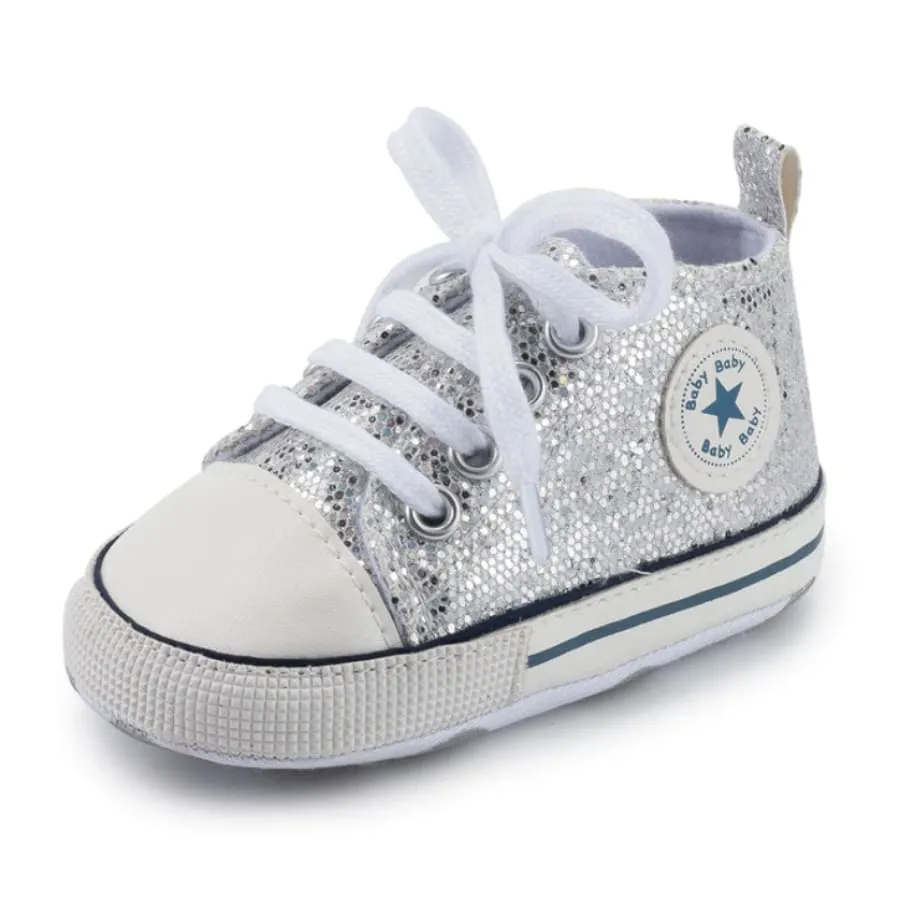 CLEARANCE Goo's Glitter Sneaker - Black 0-6 MONTHS ONLY