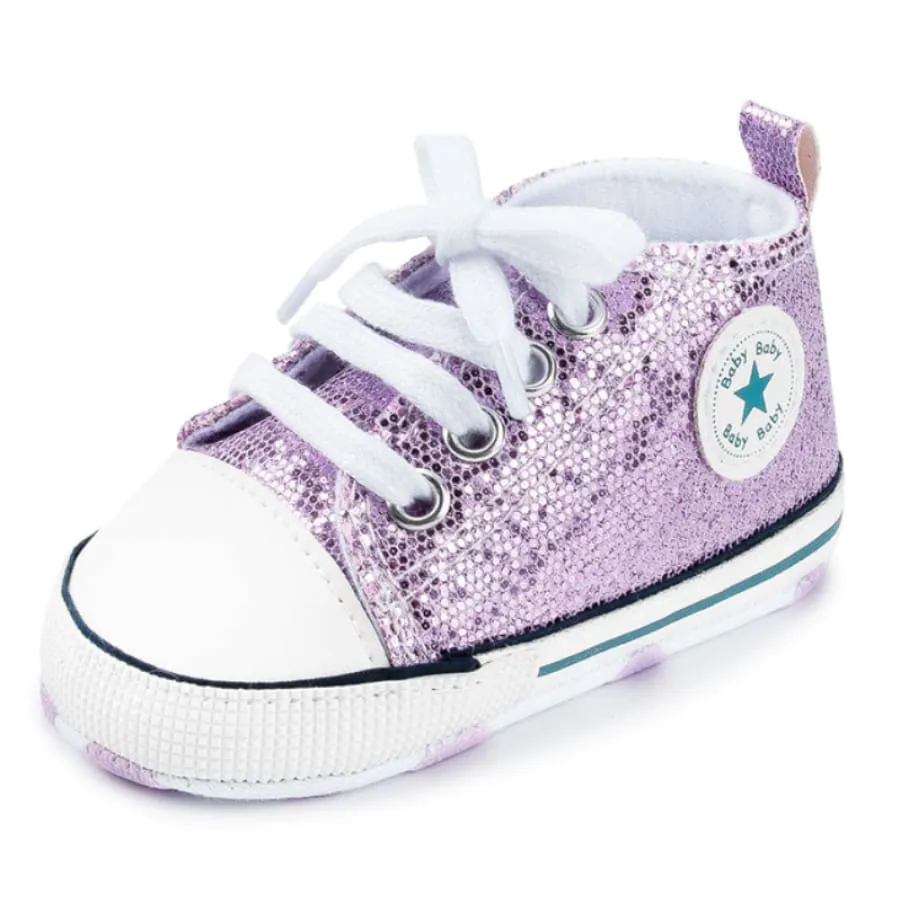 CLEARANCE Goo's Glitter Sneaker - Black 0-6 MONTHS ONLY