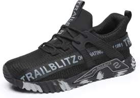 Composite Steel Toe Shoes for Men Work Safety Sneakers Non Slip Comfortable Lightweight Breathable Mens Hard Toe Industrial Construction Tennis Slip On Footwear