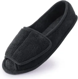 Git-up Women Diabetic Slippers/W Arthritis Edema Adjustable Closure Memory Foam House Shoes Open Toe Extra Wide