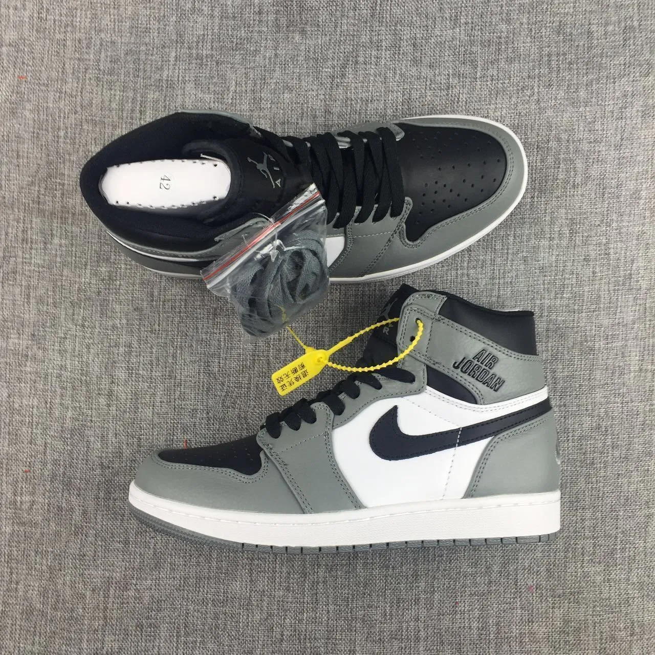 Nike Air Jordan 1 High Retro OF 6 Ring White Black Grey Shoes Basketball Men !!! CYBER MONDAY SALE !!!