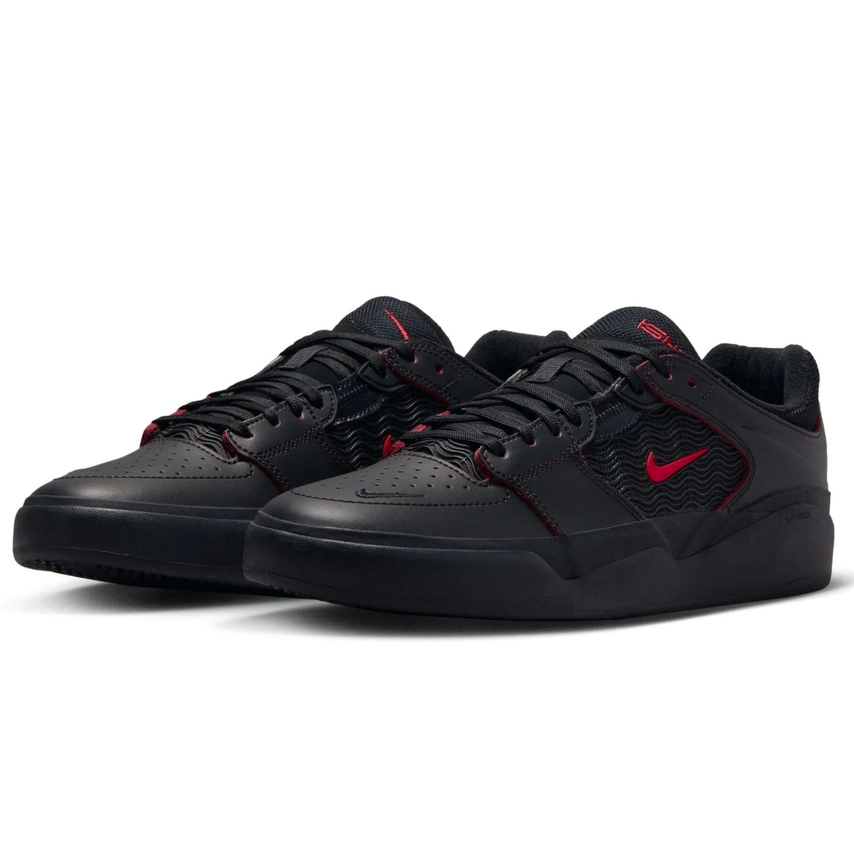 Nike SB Ishod Wair Premium Skateboard Shoe - Black/University Red-Black-Black