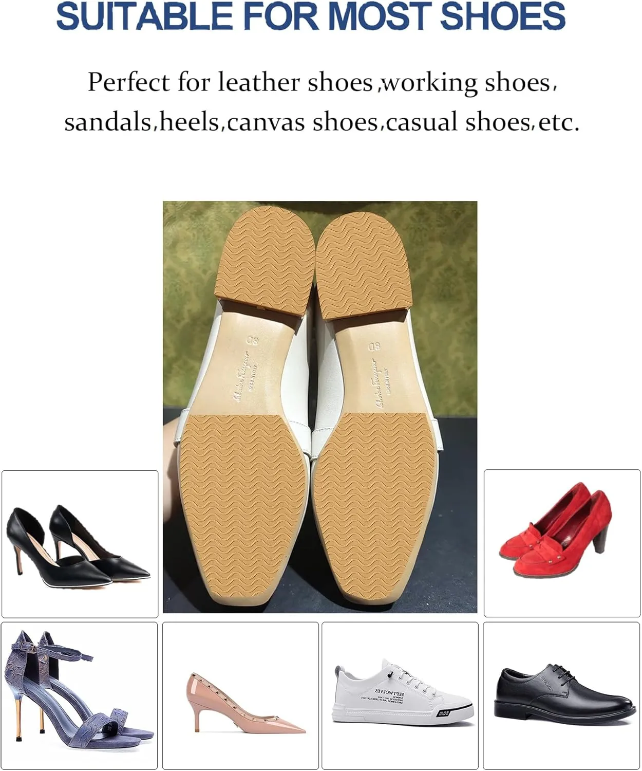 Non-Slip Shoe Sole Protector Pads for High-Heels,Self-Adhesive Non-Slip Grips,Repair Worn Soles,Silicone Anti Slip Shoe Grips on Bottom of Shoes,Sole Guard for Shoes (6"x4",Yellow-2Pairs)