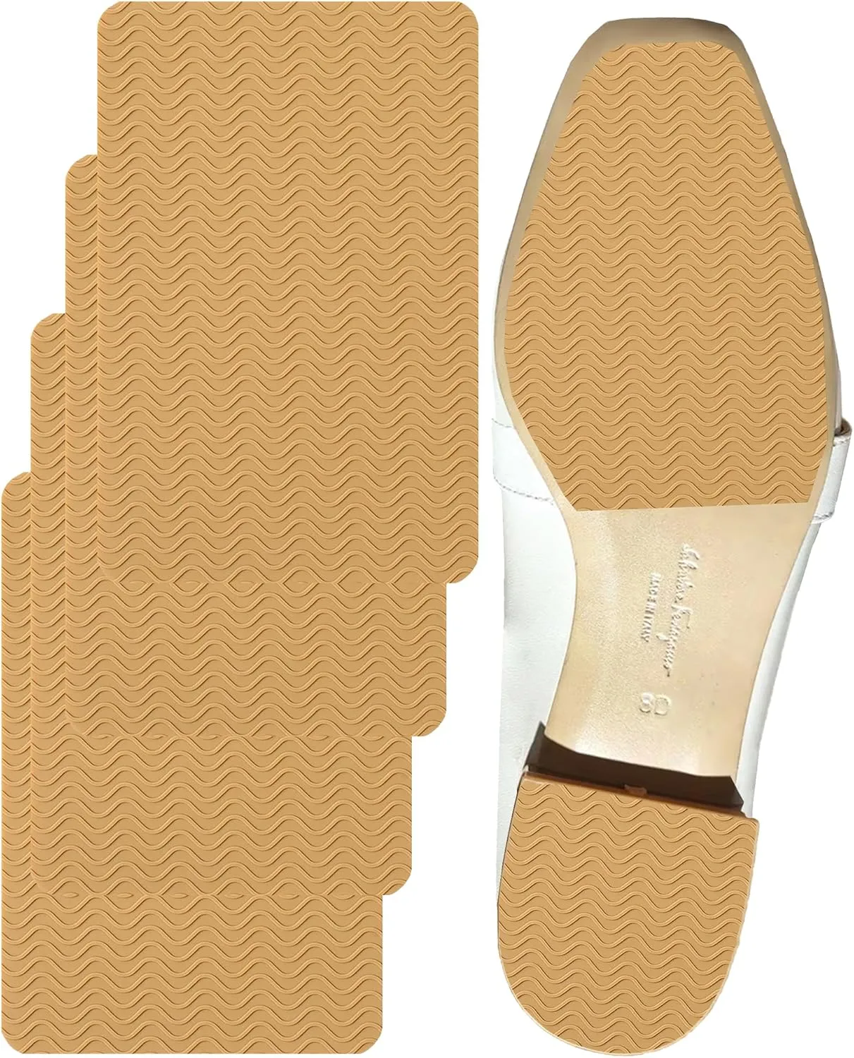 Non-Slip Shoe Sole Protector Pads for High-Heels,Self-Adhesive Non-Slip Grips,Repair Worn Soles,Silicone Anti Slip Shoe Grips on Bottom of Shoes,Sole Guard for Shoes (6"x4",Yellow-2Pairs)