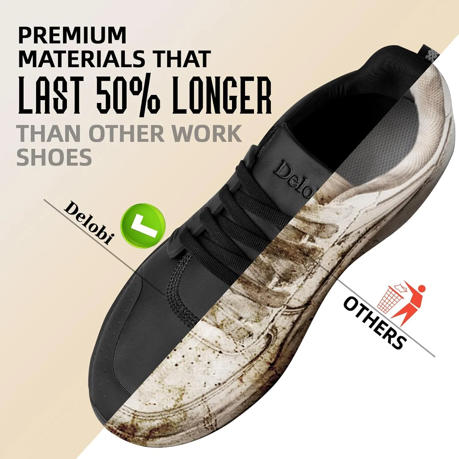Non Slip Work Shoes for Men Slip Resistant Kitchen Shoe Waterproof Restaurant Chef Sneakers Food Service Hospital