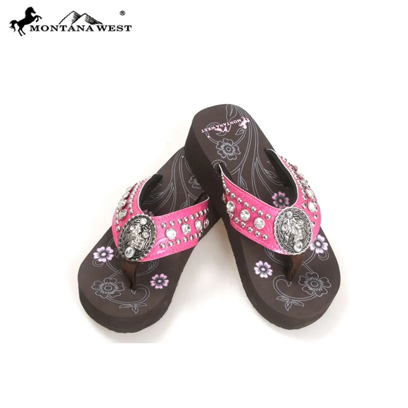 NT-S086 Montana West Concho Flip Flops Collection By Case