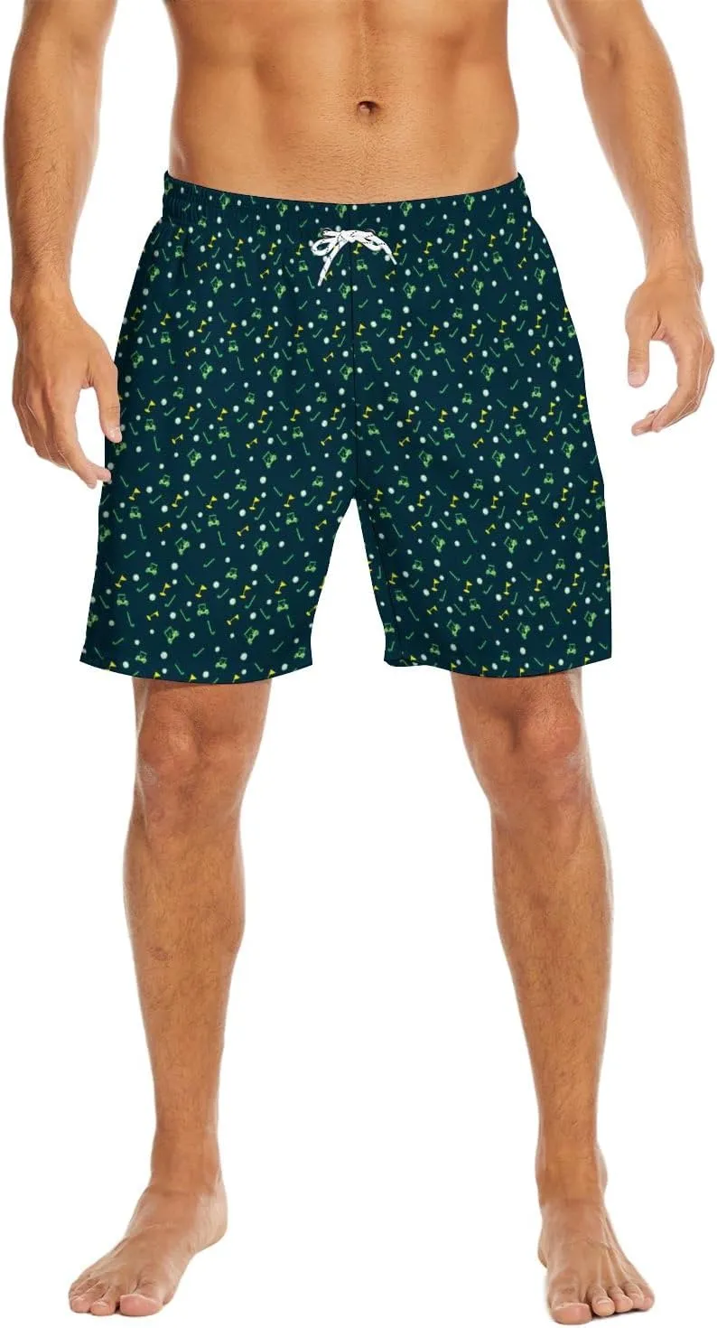 Socira Men's Swim Trunks with Compression Liner, Quick Dry Mens 2 in 1 Swimming Trunks Men Beach Bathing Suits Swimsuit
