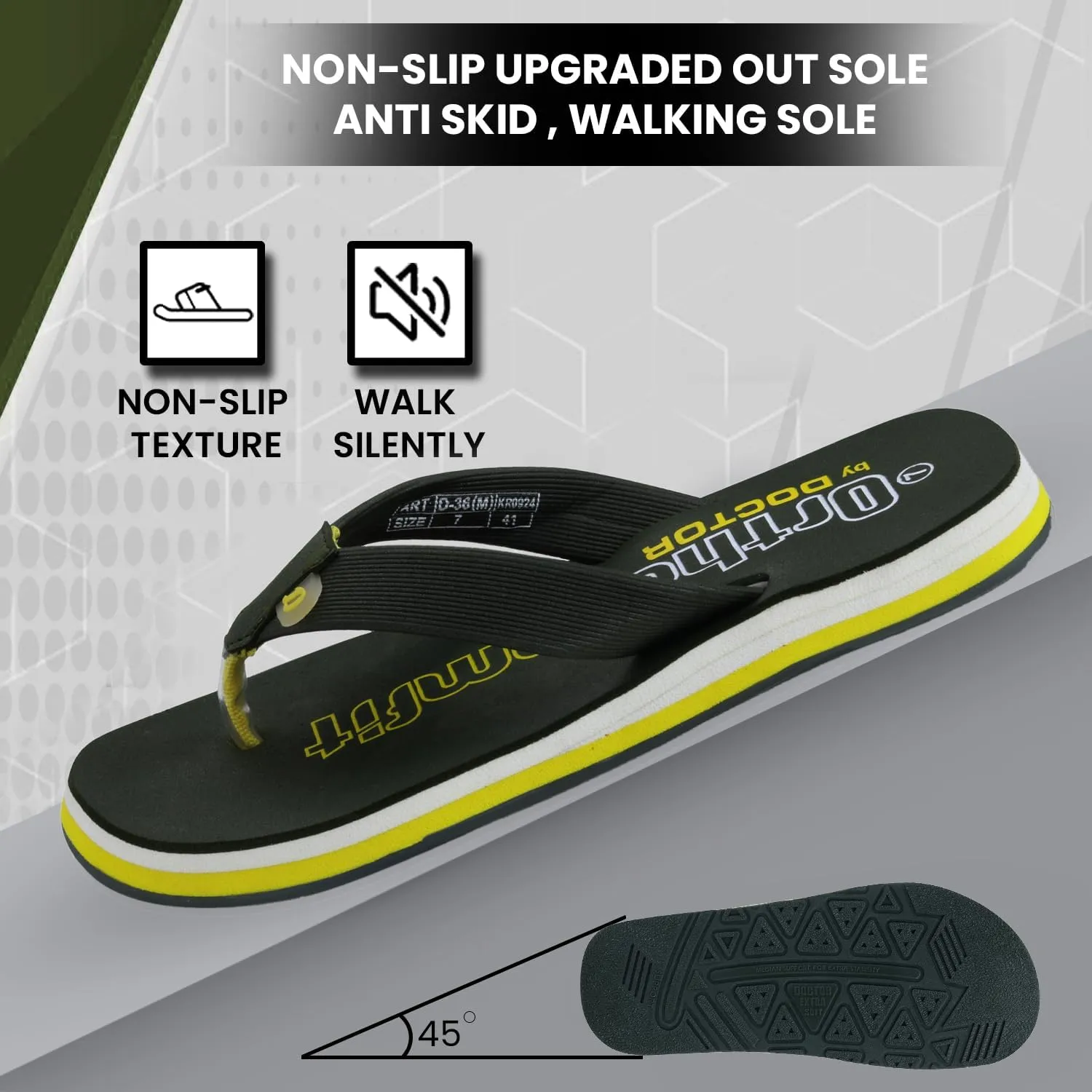 Ultra Cushion Slippers for Men's| Lightweight & Comfortable| Orthopedic & Diabetic| Casual & Stylish| Non-Slip Durable Mcr Dr Chappals & House Flip flops For Gent's & Boys D-36