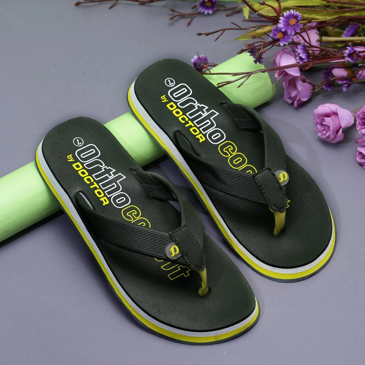 Ultra Cushion Slippers for Men's| Lightweight & Comfortable| Orthopedic & Diabetic| Casual & Stylish| Non-Slip Durable Mcr Dr Chappals & House Flip flops For Gent's & Boys D-36