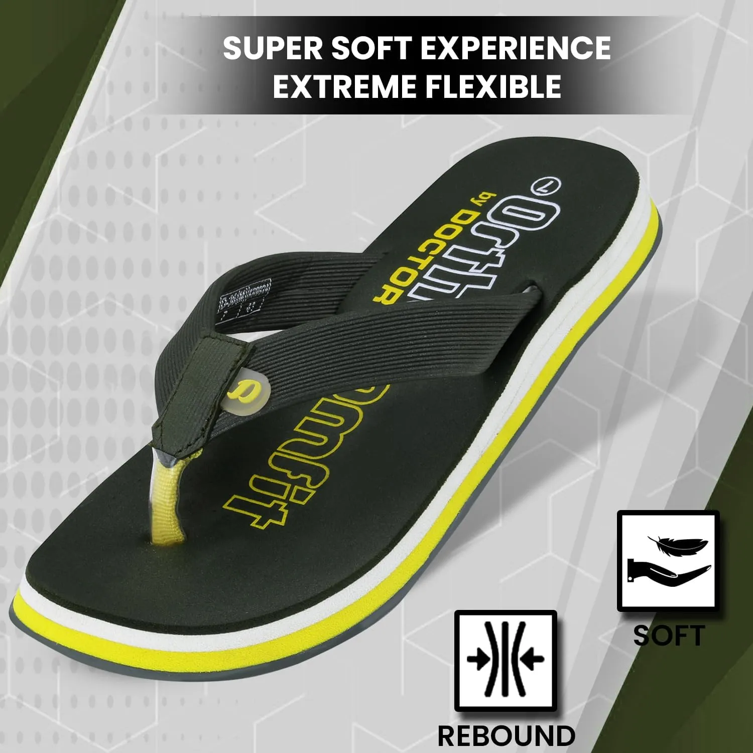 Ultra Cushion Slippers for Men's| Lightweight & Comfortable| Orthopedic & Diabetic| Casual & Stylish| Non-Slip Durable Mcr Dr Chappals & House Flip flops For Gent's & Boys D-36