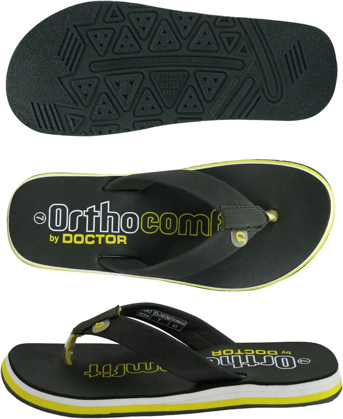 Ultra Cushion Slippers for Men's| Lightweight & Comfortable| Orthopedic & Diabetic| Casual & Stylish| Non-Slip Durable Mcr Dr Chappals & House Flip flops For Gent's & Boys D-36